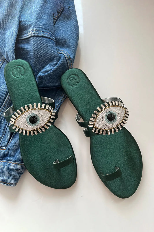 Green Evil Eye Flats