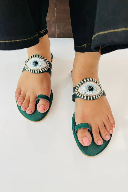Green Evil Eye Flats