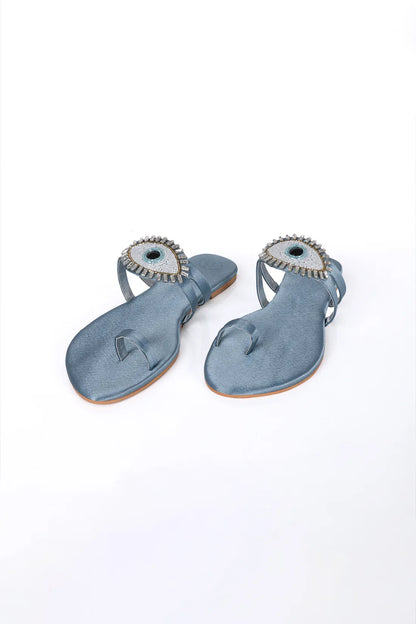 Sky Blue Evil Eye Flats