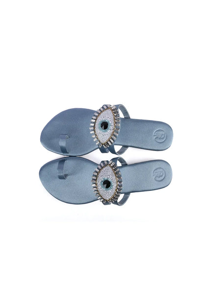 Sky Blue Evil Eye Flats