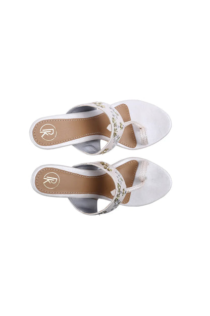 Ivory Mukaish Kolhapuri Heels