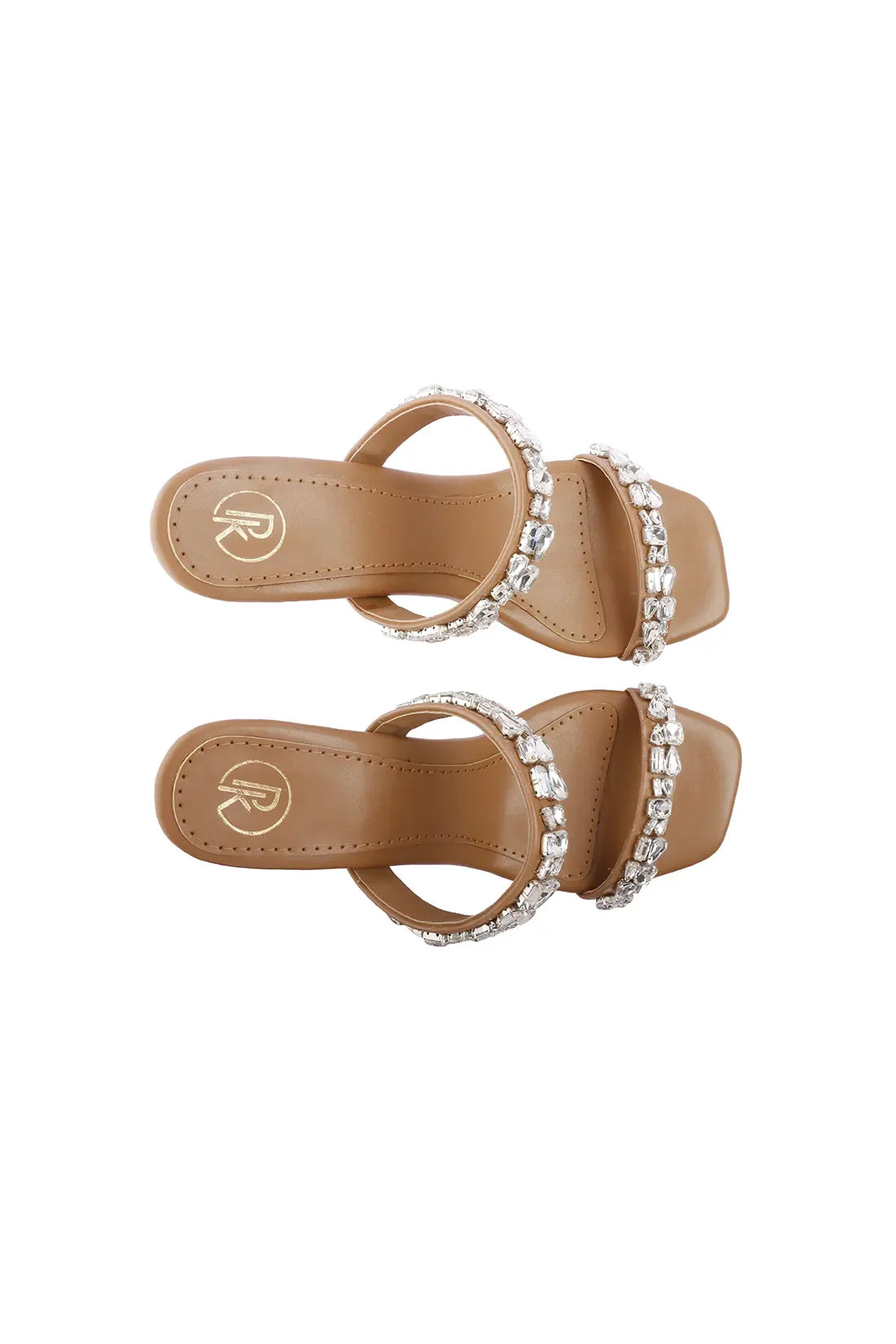 Tan Embellished Pencil Heels