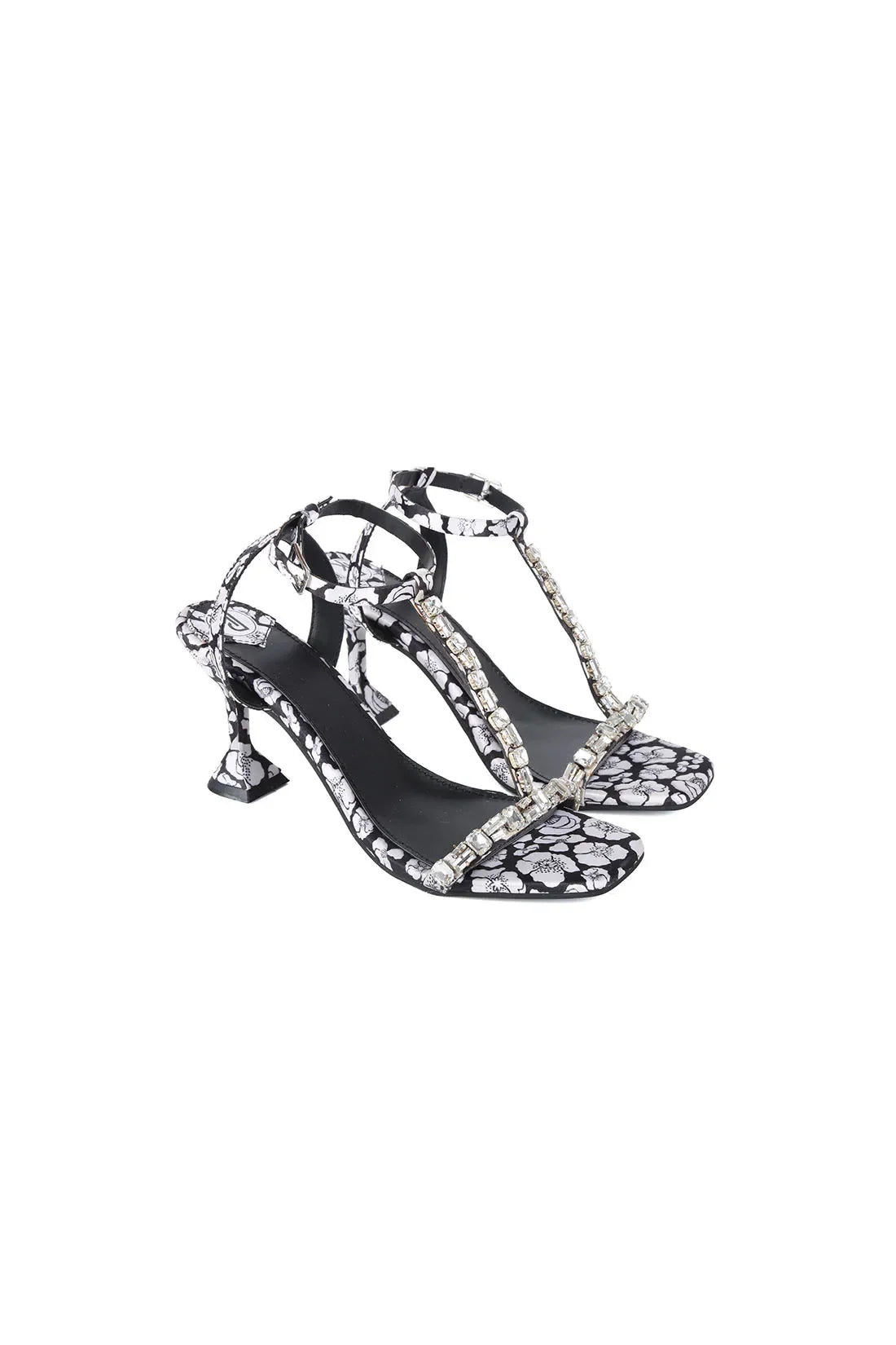 Black Poppy Heels