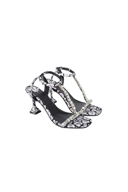 Black Poppy Heels