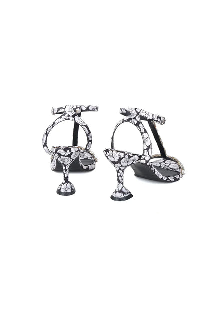 Black Poppy Heels
