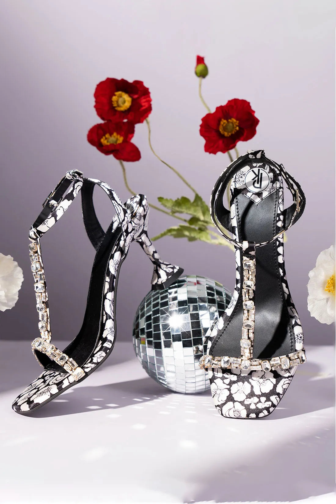 Black Poppy Heels