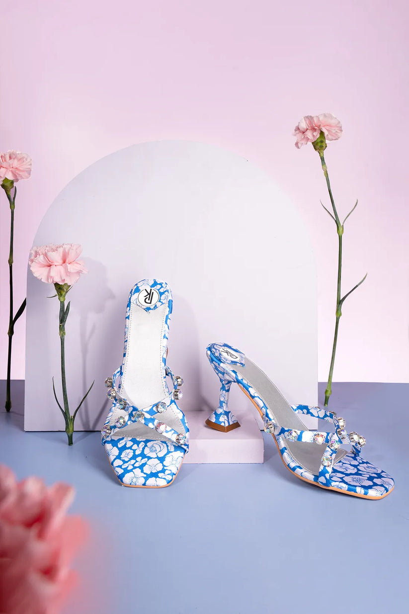 Blue Poppy Heels