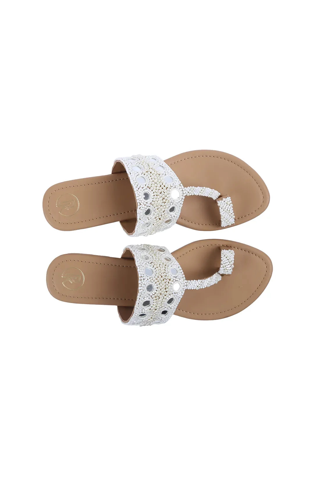 Shisha Cream Kolhapuri Flats