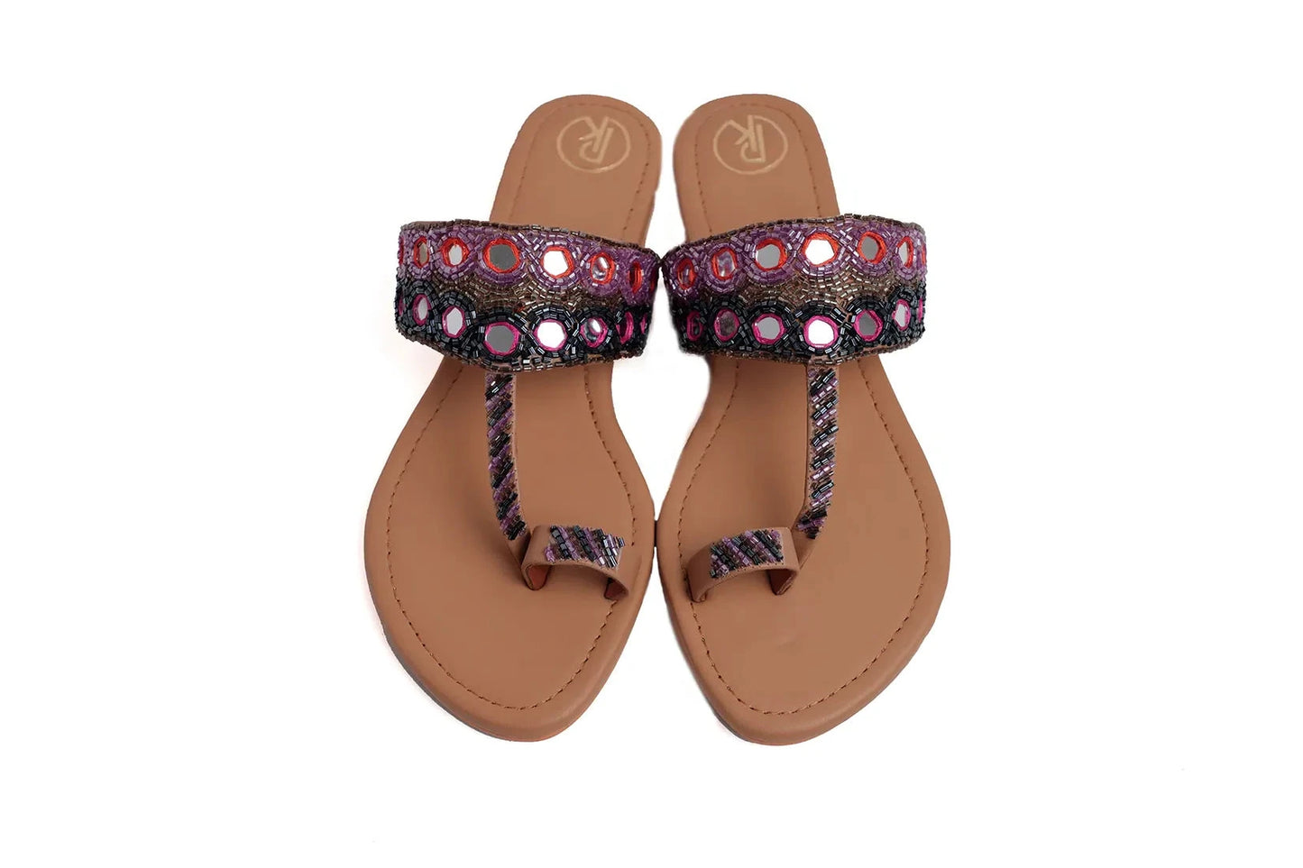 Shisha Multicolour Kolhapuri Flats