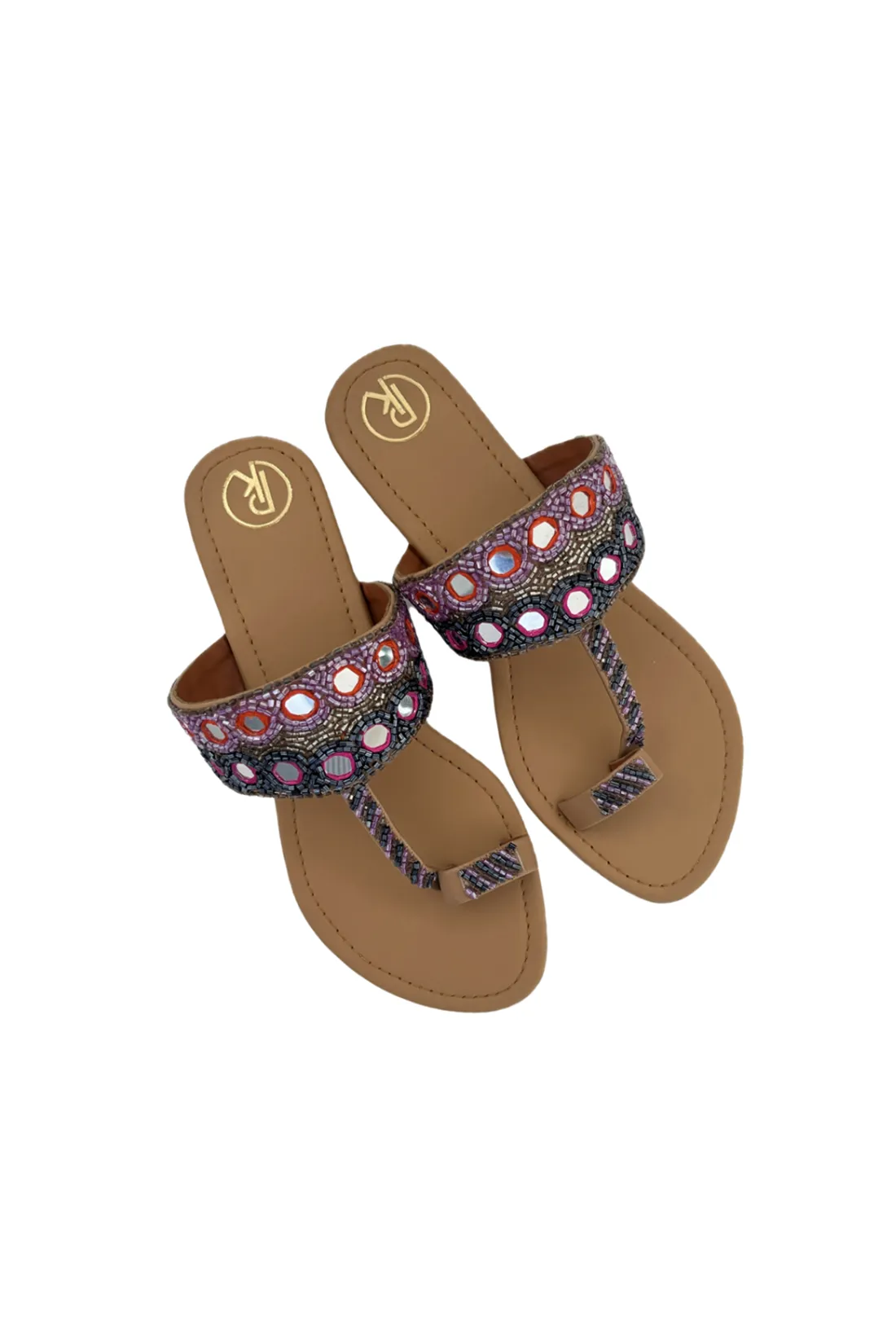 Shisha Multicolour Kolhapuri Flats
