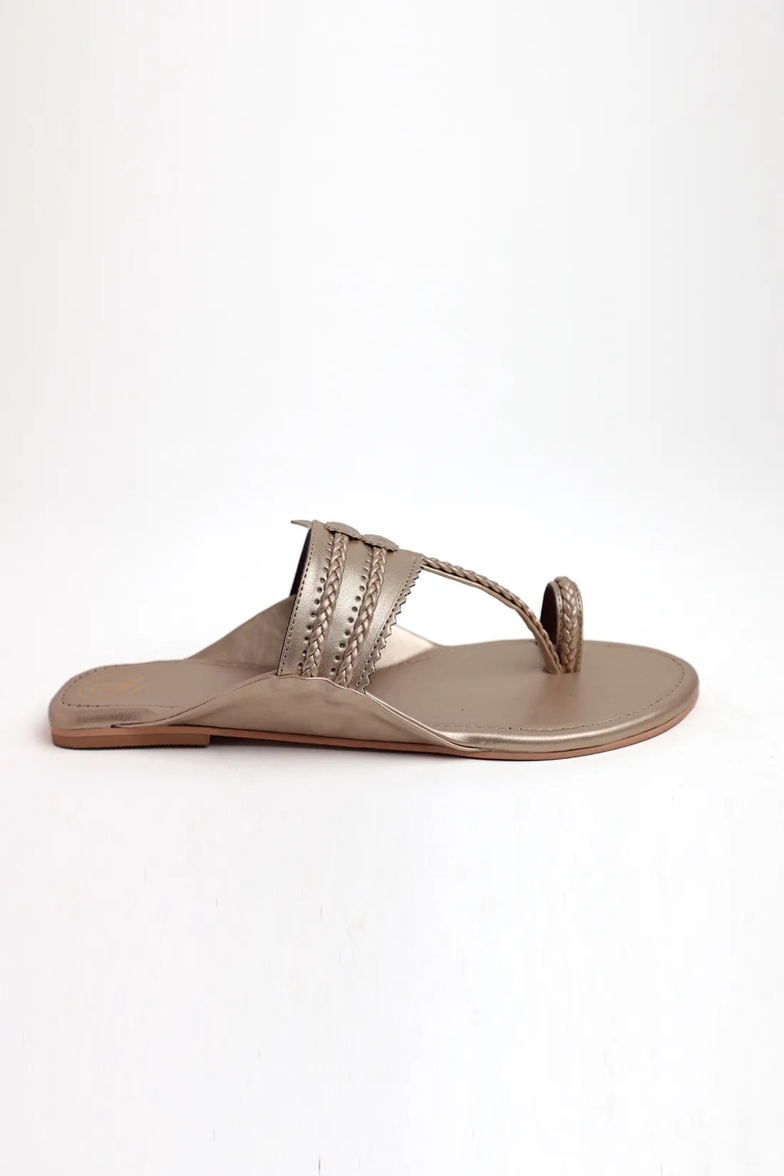 Dull Gold Kolhapuri Flats