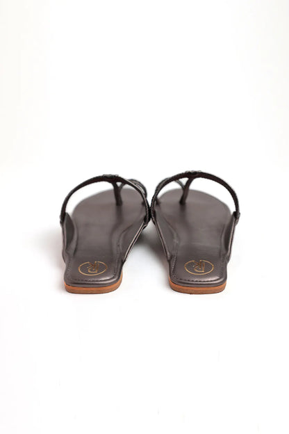 Metallic Grey Kolhapuri Flats