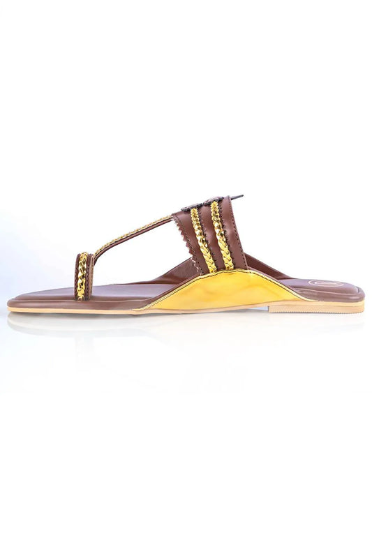 Two Tone Kolhapuri Flats