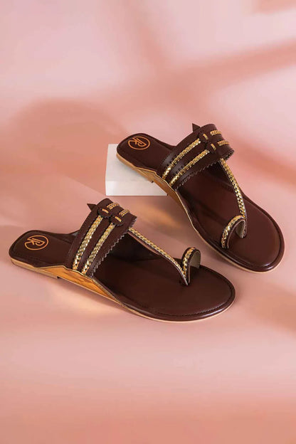 Two Tone Kolhapuri Flats
