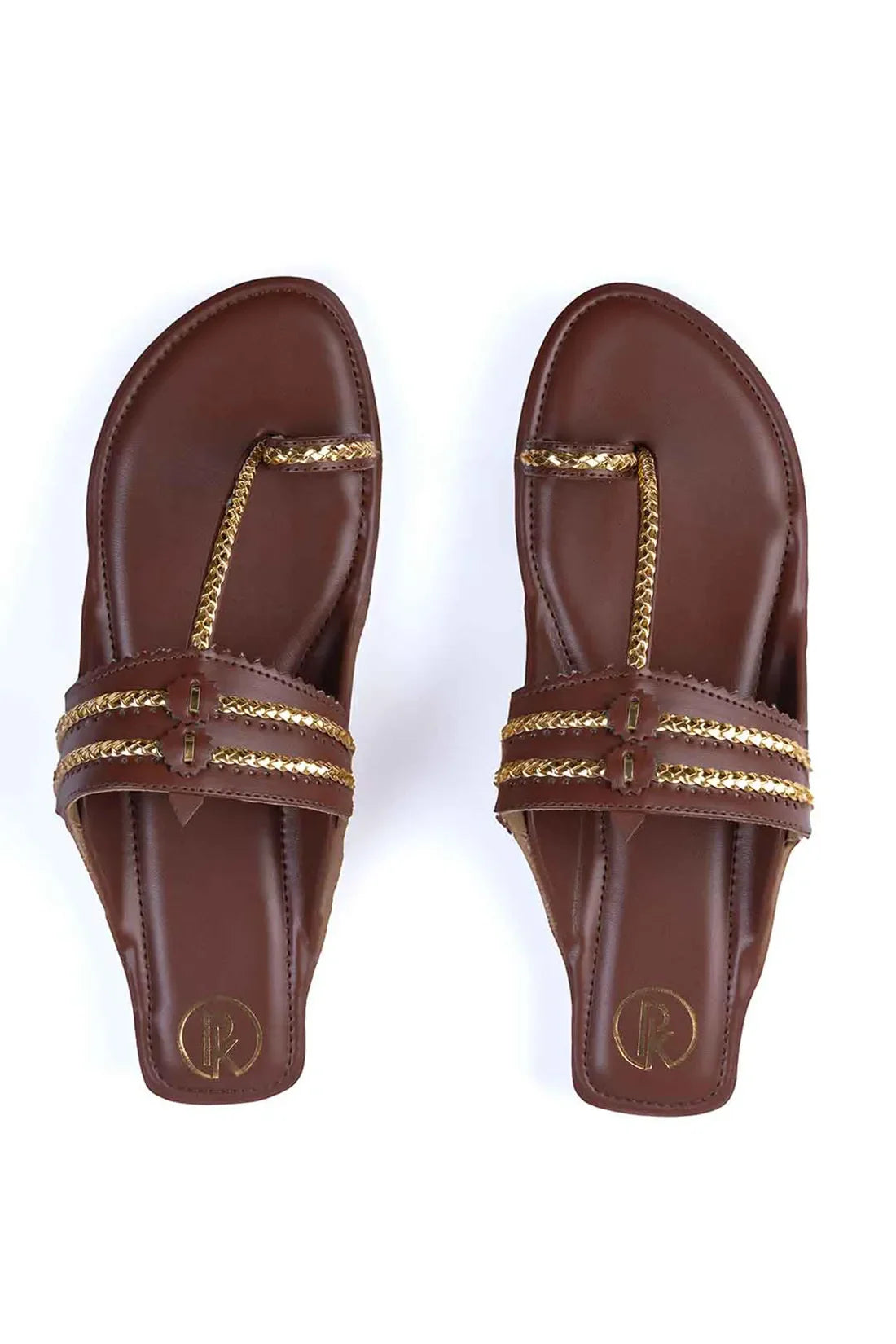 Two Tone Kolhapuri Flats