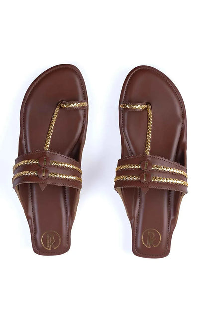Two Tone Kolhapuri Flats
