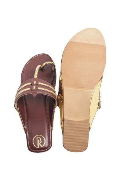 Two Tone Kolhapuri Flats