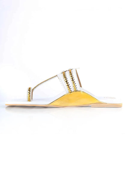 Two Tone Kolhapuri Flats