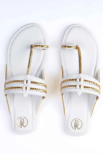 Two Tone Kolhapuri Flats