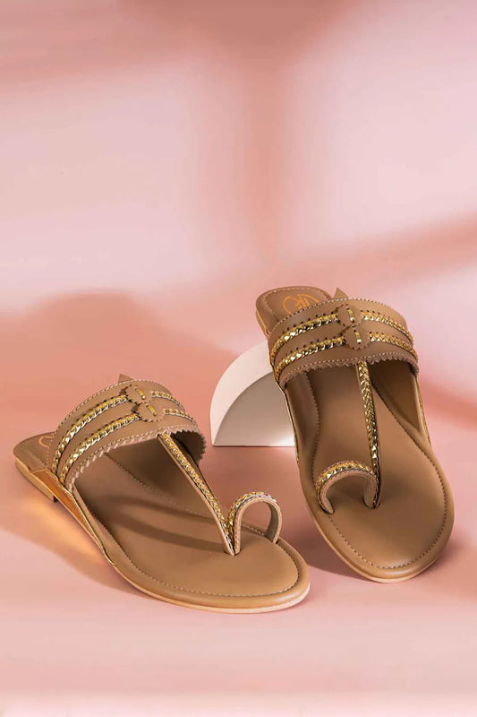 Two Tone Kolhapuri Flats