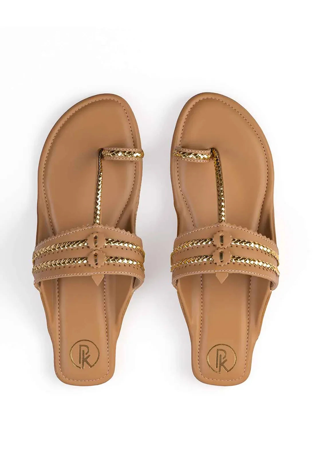 Two Tone Kolhapuri Flats