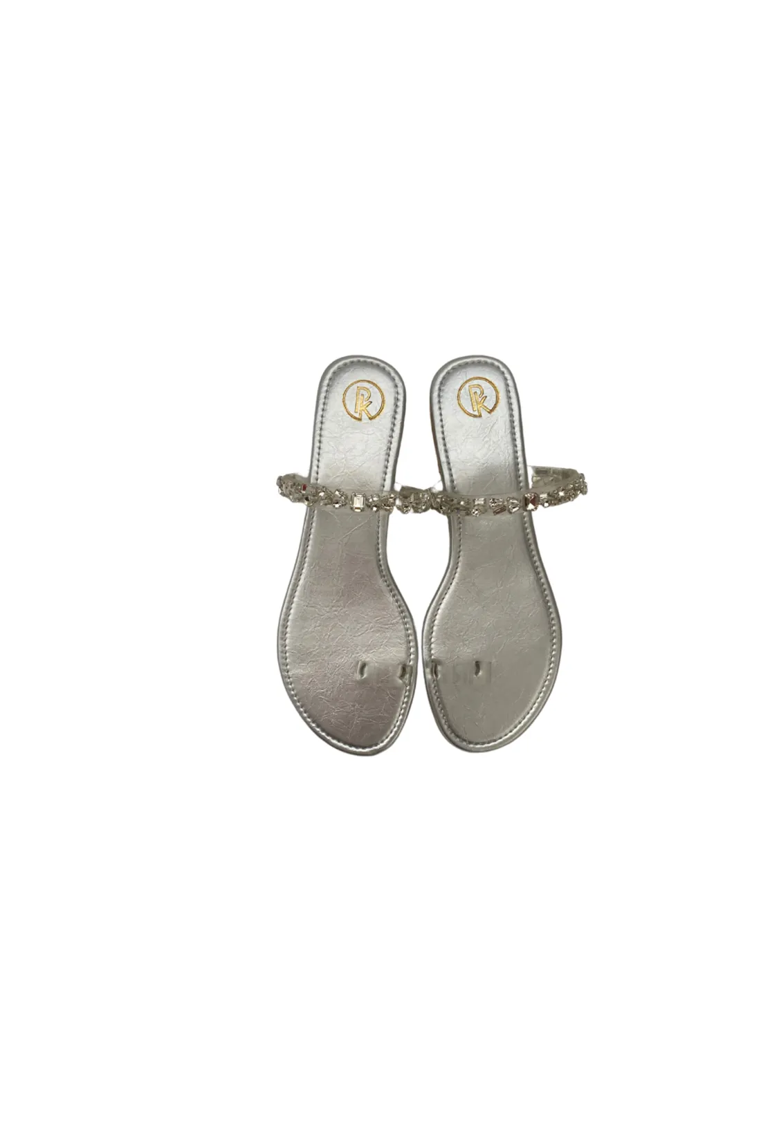 Silver Embellished Thumb Flats