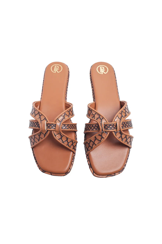 Tan Textured Flats