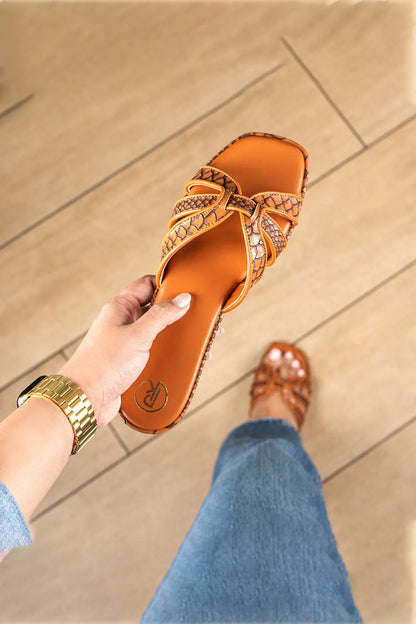 Tan Textured Flats