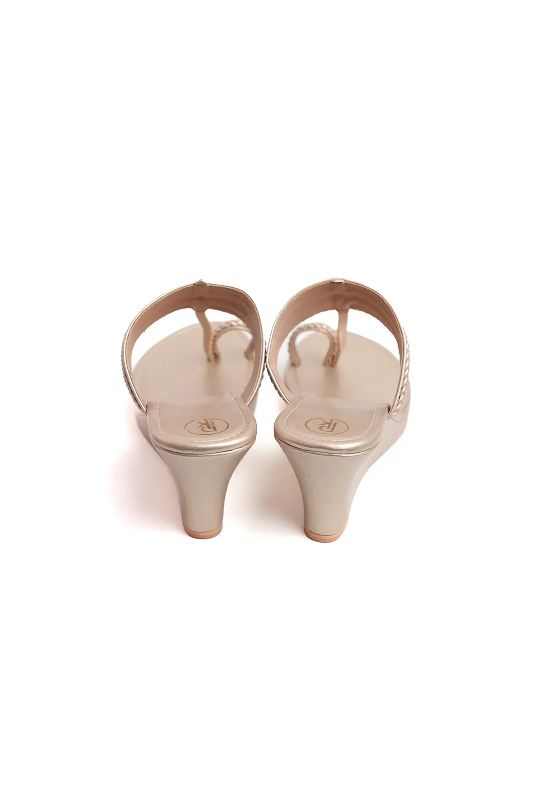 Dull Gold Kolhapuri Wedges