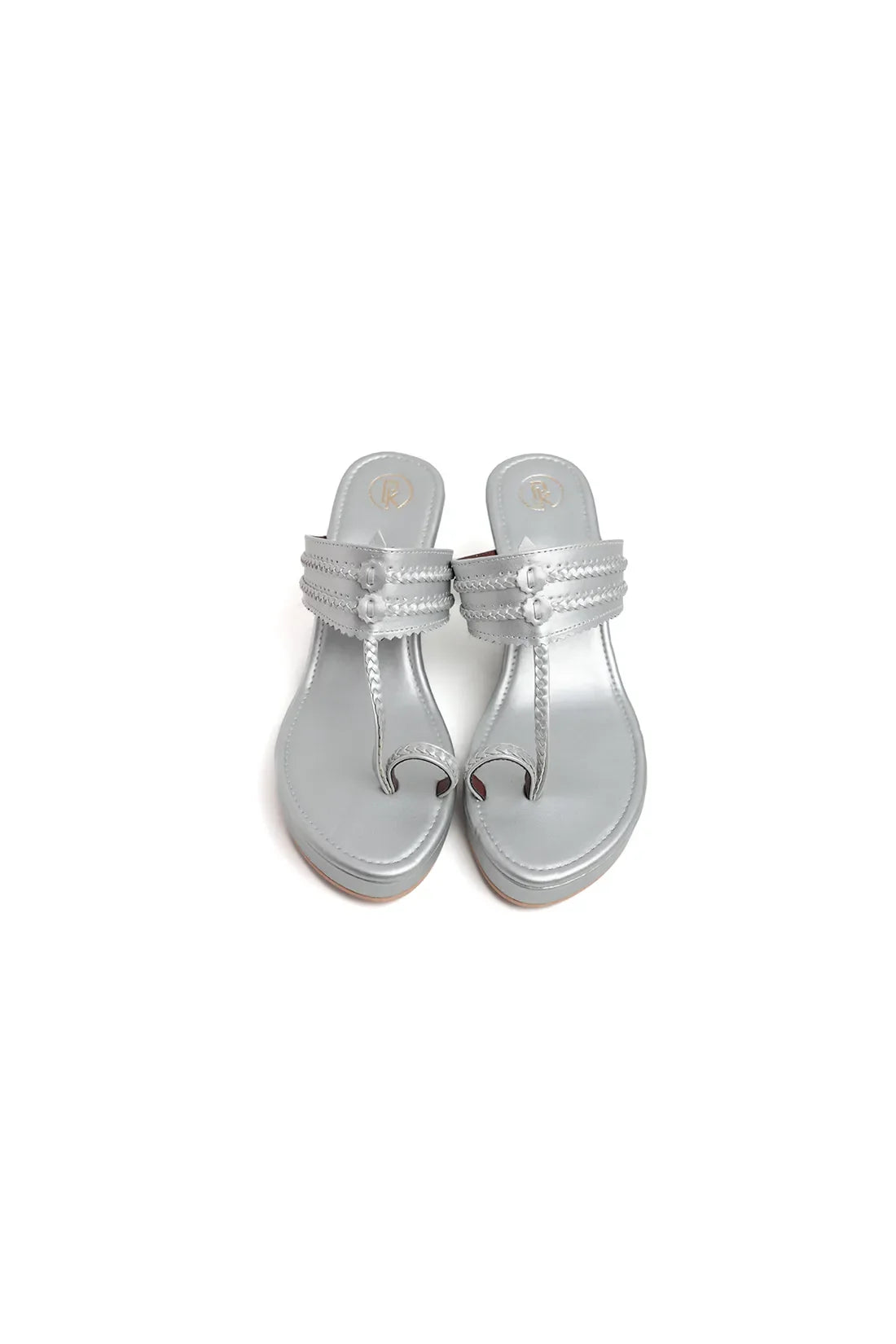 Dull Silver Kolhapuri Wedges