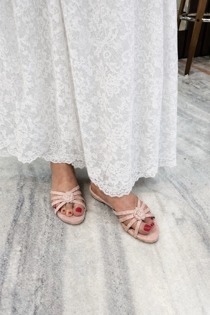 Blush - Embroidered Flats