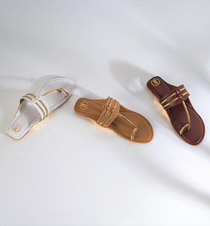 Two Tone Kolhapuri Flats