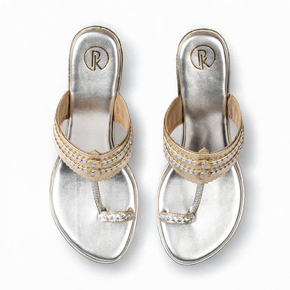 Gold & Silver two tone Embellished Heels