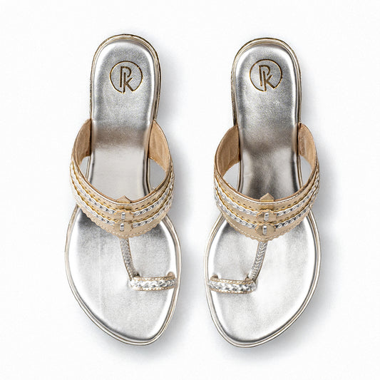 Gold & Silver two tone Embellished Heels