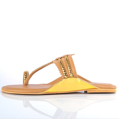 Two Tone Kolhapuri Flats