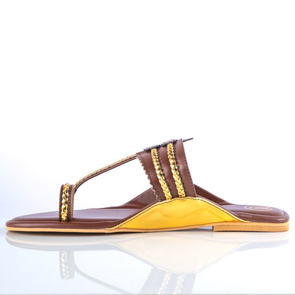 Two Tone Kolhapuri Flats