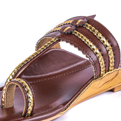 Two Tone Kolhapuri Flats