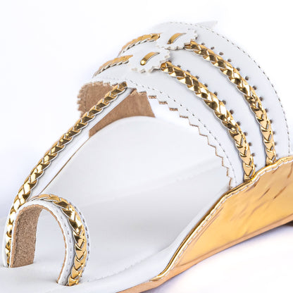 Two Tone Kolhapuri Flats