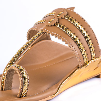 Two Tone Kolhapuri Flats