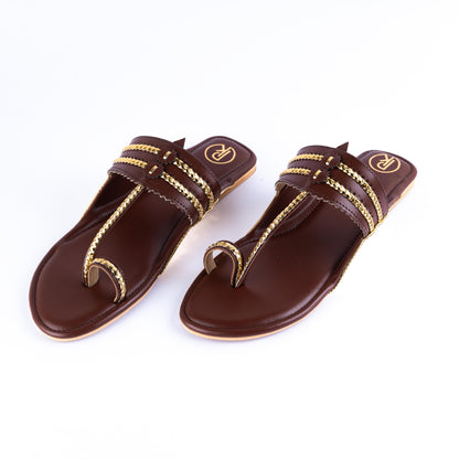 Two Tone Kolhapuri Flats