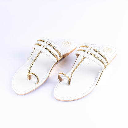 Two Tone Kolhapuri Flats