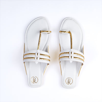 Two Tone Kolhapuri Flats