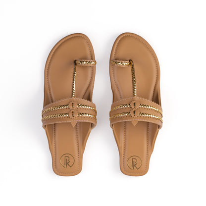 Two Tone Kolhapuri Flats