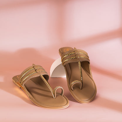 Two Tone Kolhapuri Flats