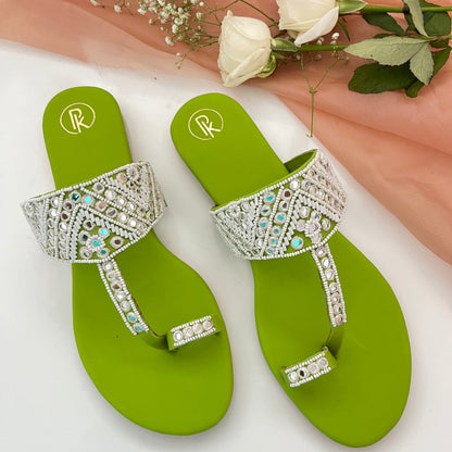Neon  Sheesha Kolhapuri Flats