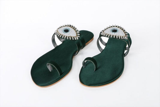 GREEN EVIL EYE FLATS