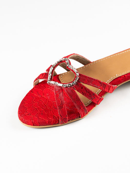 Rouge - Embroidered Flats