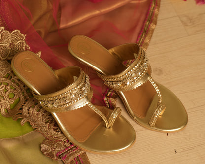 Gold Embellished Heels