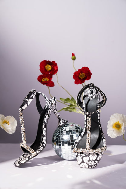 Black Poppy Heels