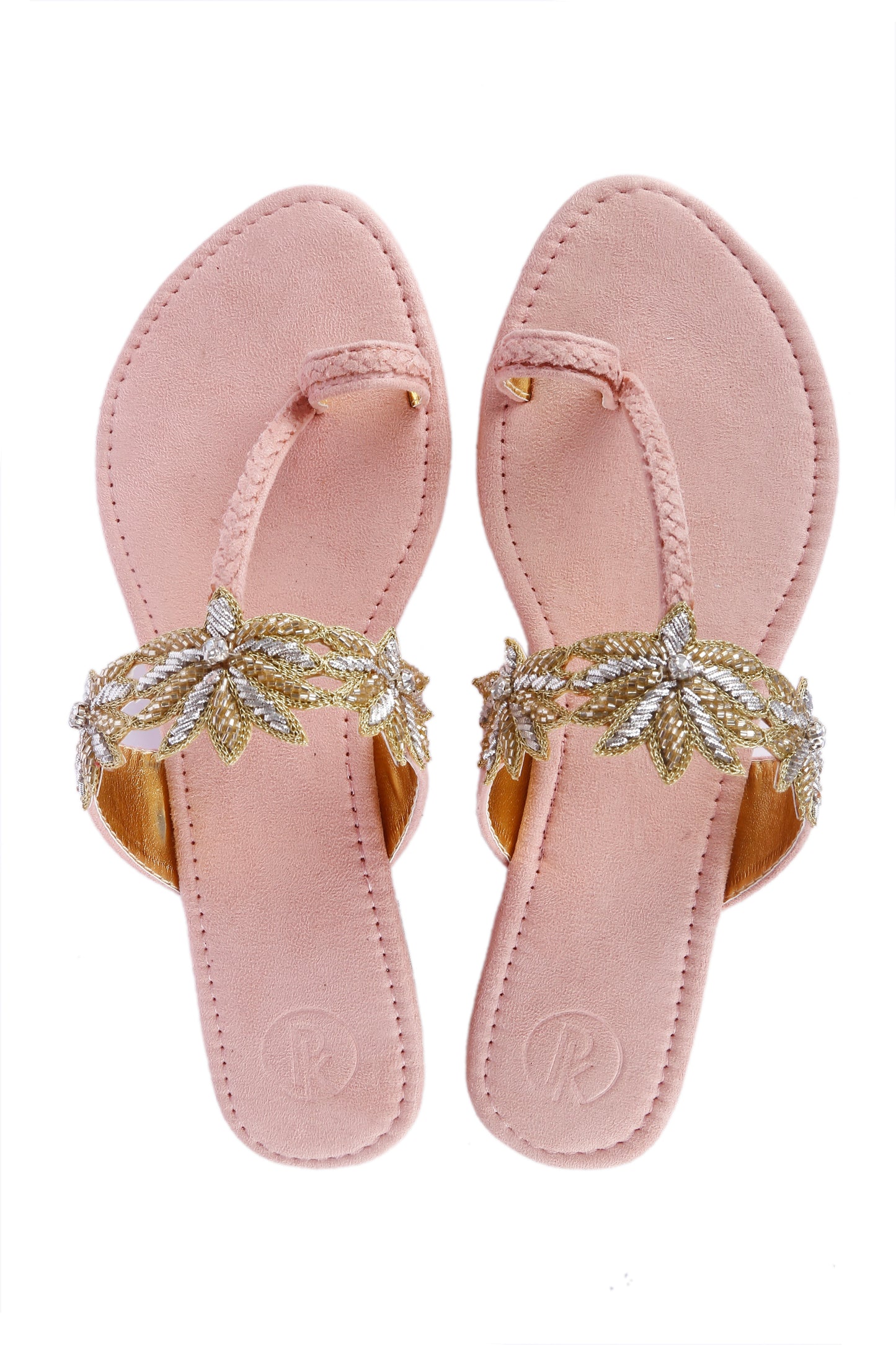 Suede Lotus Kolhapuri Flats